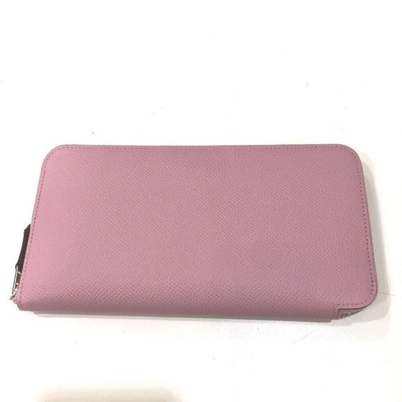 HERMES Azap Long Silk-In Zip Around Long Wallet Epsom Pink Based/SilverHardware - Picture 13 of 16